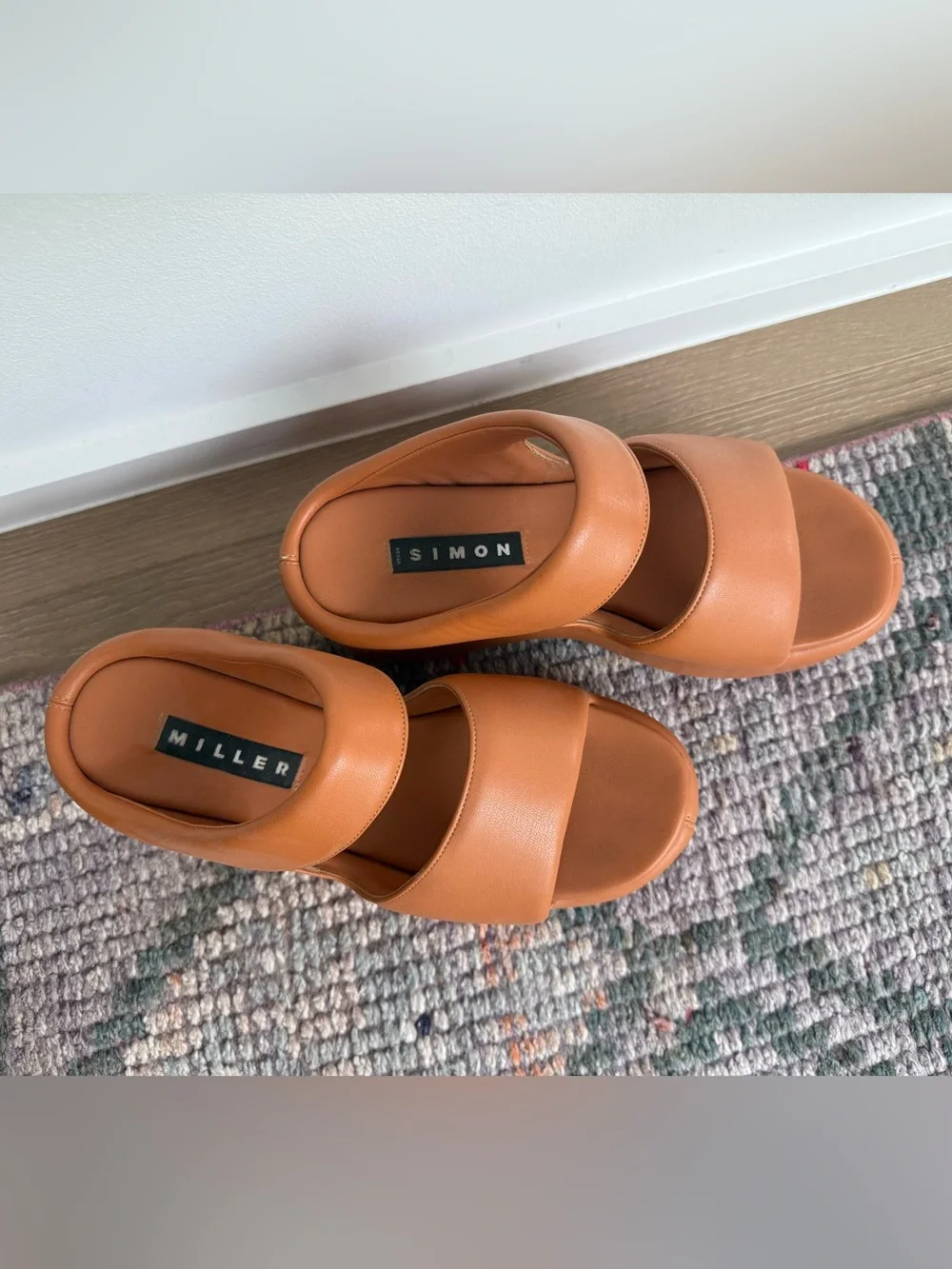Viral Simon Miller Bubble Vegan Leather Platform Sandals - Caramel Size 9 (39)